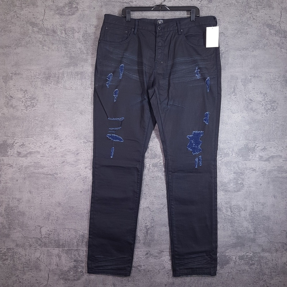 PRPS Le Sabre Slim Tapered Distressed Jeans Mens 40x34 Indigo Blue